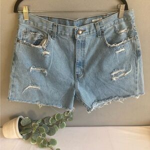 George Light Blue Distressed Jean Shorts